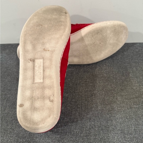 Polo Ralph Lauren KALWORTH Shoes Red Suede Leather Loafer Moccasins Men size 15 - Picture 7 of 12